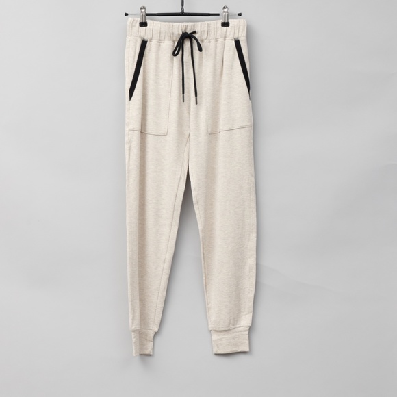 NWT Splits59 Marlon Beige Fleece Drawstring Sweatpants - Picture 1 of 4